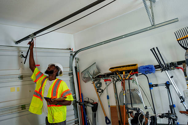 Professional Garage Door Roller Replacement technician working in Comfort, TX